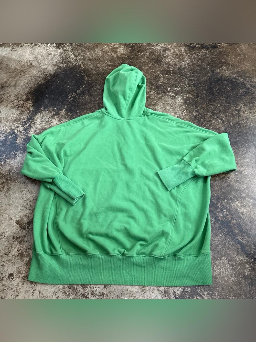 Women's Green Hooded Henley Sweatshirt - Picture 4 of 4